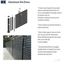 Clôture en aluminium à lattes horizontales résistante au vent, écologique, avec revêtement en poudre, durable et facile à installer