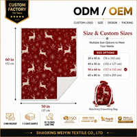 Manta de Sherpa para Navidad al por mayor, personalizada con estampado, para invierno, con embalaje de regalo en forma de caramelo para promociones navideñas