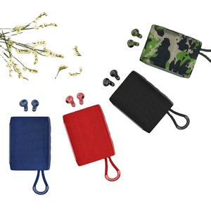 Epoch <span class=keywords><strong>Tech</strong></span> EBS-036 Haut-parleur sans fil portable 2-en-1 en maille tissée 6W Bluetooth 5.2 avec écouteurs TWS et port USB-C - Product Image 1