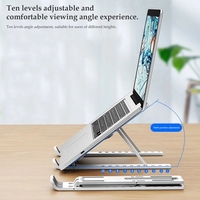Offre spéciale Ordinateur portable pliable pour bureau à domicile Support en aluminium réglable en hauteur Support pour ordinateur portable réglable