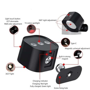 <b>LED</b> Wall Lamp RGBW USB Charging Modern Style Remote Control Accent Indoor <b>Lighting</b> for Living & Bedroom Magnetic <b>Touch</b> Corner - Product Image 5