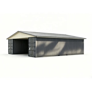Abri de conteneur extérieur robuste, structure solide, tente de stockage industrielle, abri pour voitures, toit en tôle d'acier colorée, entrepôt - Product Image 6