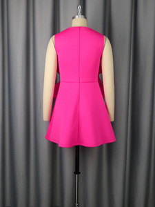 Vestido <span class=keywords><strong>de</strong></span> Verano con Corte en A, <span class=keywords><strong>Decoración</strong></span> <span class=keywords><strong>de</strong></span> Rosas en 3D, Estilo Inocente <span class=keywords><strong>para</strong></span> <span class=keywords><strong>Mujer</strong></span>, Transpirable, Lavable, Tela <span class=keywords><strong>de</strong></span> Lana Peinada, Largo hasta la Rodilla, Natural - Product Image 3