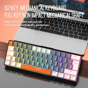 T60 Gaming Mechanical <b>Keyboard</b> 62 Keys RGB Backlit <b>USB</b> Wired ABS+PC Material Multimedia Ergonomic Design for PC Portable Gaming - Product Image 2