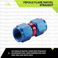 Adaptateur coudé femelle à raccord droit AN3 à AN12 en aluminium anodisé bleu et rouge pour systèmes de refroidissement de carburant et d'huile hydraulique OEM