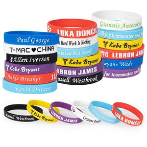 Bracelet personnalisé en silicone gravé avec logo textuel rempli d'encre, idéal pour la course, le sport, les fêtes - Product Image 2