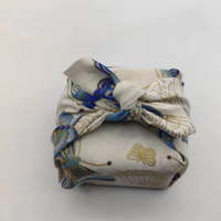 Tissu d'emballage carré Furoshiki jaune très populaire pour cadeaux de la Fête de la Mi-Automne, boîtes à pâtisserie, souvenirs et foulards