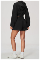Nouvel ensemble de survêtement deux pièces de haute qualité avec fermeture éclair intégrale, coupe ample, couleur unie, pour femme, idéal pour la course, la gym et le fitness