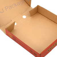 Boîte à pizza orange ou de couleur personnalisée, en carton alimentaire, avec couvercle à charnière imprimé sur mesure, emballage à emporter