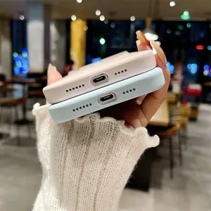 Funda de silicona líquida <span class=keywords><strong>original</strong></span> para <span class=keywords><strong>iPhone</strong></span> 16 15 14 Plus 12 13 Pro Max, funda de microfibra a prueba de golpes con protector de cámara 16 - Product Image 5