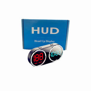 จอแสดงผลบนกระจกหน้ารถ (HUD) มาตรวัดความเร็วแบบดิจิตอล นาฬิกาเข็มทิศแบบเรียลไทม์ อุปกรณ์อิเล็กทรอนิกส์ในรถยนต์สำหรับยานพาหนะทุกประเภท - Product Image 1