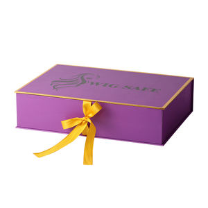 Custom Vouwen Platte Pruik Opbergdoos Virgin Haar Verpakking Doos Met Logo Groothandel - Product Image 3