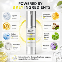Lotion 0,1% Rétinal Hydratant Visage Effet Lifting Raffermissant Anti-Âge Soin Renouvelant Crème Visage au Rétinol 50g IREV Retinal Shot 300 Crème Visage