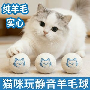 Jouets à mâcher en laine pour chats, boules de laine mignonnes pour chats d'intérieur, anti-ennui, petite taille, jeu manuel - Product Image 4