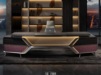 Bureau de direction en forme de L, style minimaliste de luxe, design de créateur, pour cadres supérieurs
