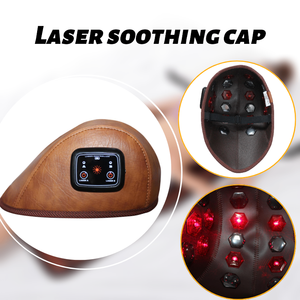 Pierre de tourmaline à température réglable et bonnet de massage chauffant au laser, adapté à la tête - Product Image 6