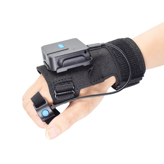 Handsfree 2D Wireless Gloves Barcode Scanner Finger Trigger Wearable Barcode Scanner Reader