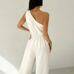 <span class=keywords><strong>Combinaison</strong></span> à une épaule <span class=keywords><strong>pour</strong></span> femme-Barboteuse asymétrique sans manches <span class=keywords><strong>pour</strong></span> l'automne 2025 - Product Image 2