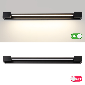 Modern Minimalist Aluminum LED Wall Lamp 3500K Warm White Rectangular Black Shade Dimmable Wall-Mounted for <b>Bathroom</b> - Product Image 2