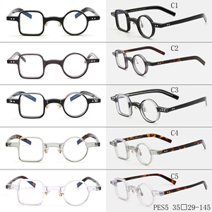 Monture de lunettes rondes rétro unisexe <span class=keywords><strong>PES5</strong></span>, lunettes optiques asymétriques uniques en acétate, en stock pour une expédition rapide - Product Image 6