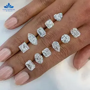 Lab Grown Rodada Tringle Esmeralda Coração Oval Pêra Quadrado Moissanite Gemas 100% Passe Tester Diamante 2-20mm Branco Moissanite Pedras