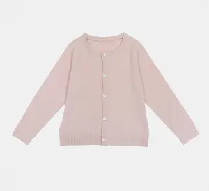 Pull tricoté en cachemire à manches longues pour bébé fille, cardigan, vente en gros,