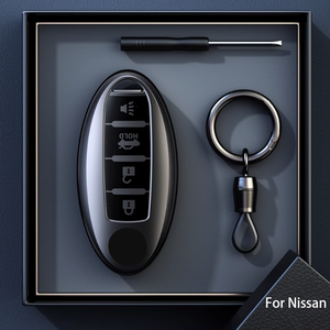 เคสใส่กุญแจรถระยะไกล4ปุ่มสีเทาไทเทเนียมสำหรับ <span class=keywords><strong>Nissan</strong></span> <span class=keywords><strong>x</strong></span> <span class=keywords><strong>Trail</strong></span> <span class=keywords><strong>T32</strong></span> <span class=keywords><strong>2020</strong></span> Rogue Patrol Murano htrail Maxima - Product Image 2