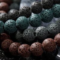 Diffuseur d'huiles essentielles en pierre de lave colorée, perles rondes de 8 mm pour la fabrication de bijoux, 15 pouces