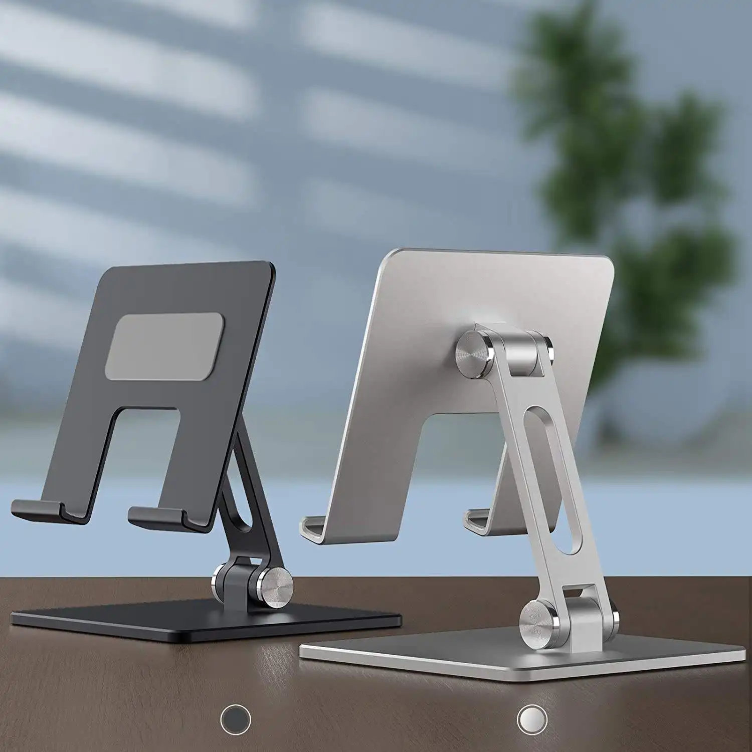 Heavier Base Heavy Duty Aluminum Foldable Mobile Phone Support Stand Holder Desktop Tablet PC Holder Dock Phone Stand