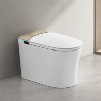 WC intelligent moderne avec bidet, chasse d'eau sans contact, cuvette allongée, télécommande, siège chauffant et siphon en S
