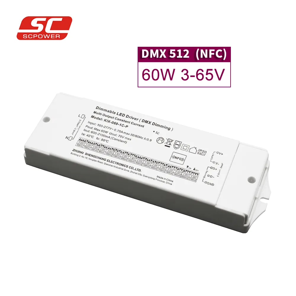 DMX512ไดรเวอร์ลดแสงหม้อแปลงกระแสไฟคงที่ LED พาวเวอร์ซัพพลายไดรเวอร์ LED แบบหรี่แสงได้