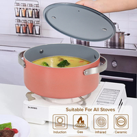 Ustensiles de cuisine de haute qualité faciles à nettoyer, ensemble de 7 pièces en aluminium antiadhésif pour la maison avec couvercle