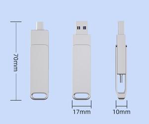 Muestras Gratis de Memorias USB Metálicas Tipo-C 2.0/3.0 de 4GB-128GB, Portátiles, Personalizables con Marca, Estilo Clásico - Product Image 4