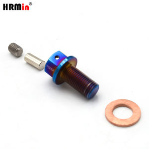 Bouchon de vidange d'huile de transmission en titane Gr.5 Ti-6Al-4V magnétique de précision puissant avec 2 trous pour moteur automobile - Product Image 1