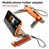 Adaptateur mural 240W avec support pliable 2-en-1 pour la charge de téléphone, charge super rapide Type-C compatible avec iPhone