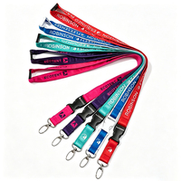 Lanière personnalisée en polyester jacquard avec logo, boucle de sécurité détachable, sangle de cou durable et légère, porte-badge pour expositions