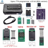 Programmateur universel JQW XGecu T76 + Kit d'adaptateurs 10 pièces 32 bits 200 MHz USB Type-C 76 broches Prise en charge de plus de 26000 circuits intégrés EMMC 140 Mo/s Prix réel