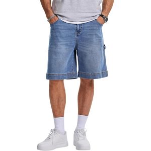 Pantalones Cortos de Mezclilla Holgados para Hombre FOXA, Estilo Cargo, Cintura Media, Corte Relajado, Estilo Urbano, Vintage, con Bolsillos, Transpirables, de Algodón - Product Image 1