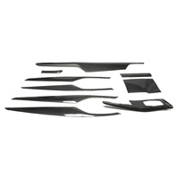 Accesorios Decorativos Interiores de Fibra de Carbono Seca, Juego Completo de 9 Piezas para BMW Serie 5 G30, Volante a la Izquierda