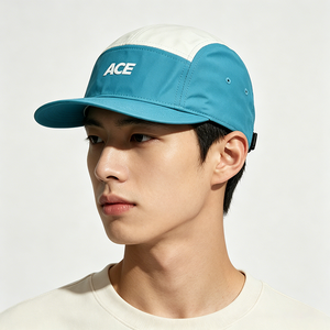 OEM Custom ACE Logo 5 Panel Camp Cap Two Tone Color Block Lightweight Quick Dry Polyester Canvas Running Adjustable Outdoor - Product Image 1