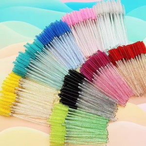 50 Pezzi Spazzole per Ciglia con Manico in Cristallo, Strumenti Professionali Monouso per il Trucco, Applicatori per <span class=keywords><strong>Mascara</strong></span> in Nylon - Product Image 1