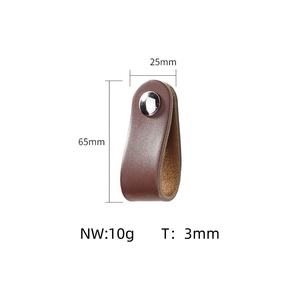 优质多色皮革手柄厨房橱柜门把手衣柜抽屉拉手家具配件 - Product Image 2