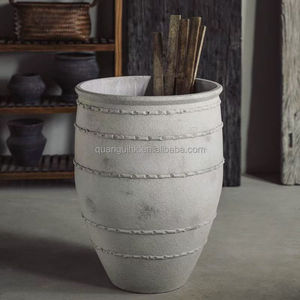 Pots de fleurs en fibro-ciment de style européen, prix d'usine en gros, design unique de pot de plante en béton - Product Image 3