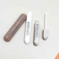 Tube vide de 8 ml pour correcteur, couleur nude, transparent, pour cosmétiques et maquillage, avec petit applicateur