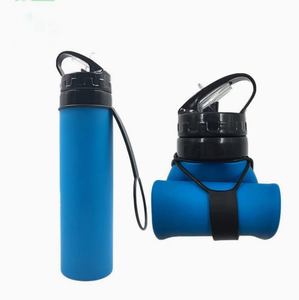 Bouteille d'eau portable en silicone de 600 ml, sans BPA, pliable et repliable, pour boire directement, idéale pour les aventures en plein air (vente en gros) - Product Image 1