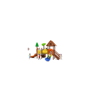 Grand toboggan en bois pour enfants, structure de jeu extérieure commerciale pour maternelle, camping, complexe hôtelier, parc public, équipement pour enfants