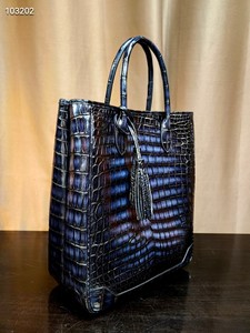 Borsa a Mano Multifunzionale da <span class=keywords><strong>Uomo</strong></span> Artigianale alla Moda, Borsa Tote di Alta Qualità in <span class=keywords><strong>Pelle</strong></span> di Coccodrillo a Grande Capacità - Product Image 2
