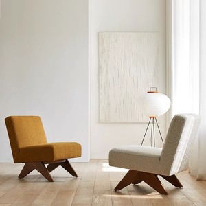 ชางดิการ์ห์เก้าอี้โซฟาที่นั่งเดี่ยวไม้เนื้อแข็งห้องนั่งเล่นเก้าอี้พักผ่อนทำด้วยมือดีไซน์ย้อนยุค - Product Image 2