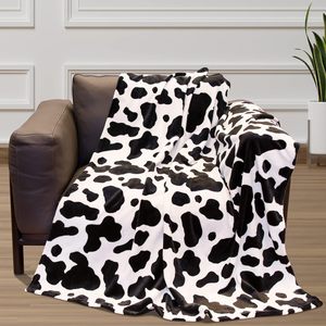 Lindo Manta de Felpa con Estampado de Vaca, 100% Poliéster, Tejida, Suave, Cálida, Ligera, para Todas las Estaciones, para Sofá, Cama, Antipolvo - Product Image 1