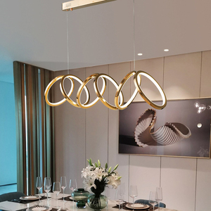 Luminaire de luxe moderne avec anneau et pendentif en LED pour salle à manger, éclairage de cuisine, <span class=keywords><strong>lustre</strong></span> décoratif, <span class=keywords><strong>bar</strong></span> d'intérieur, luminaire suspendu - Product Image 1
